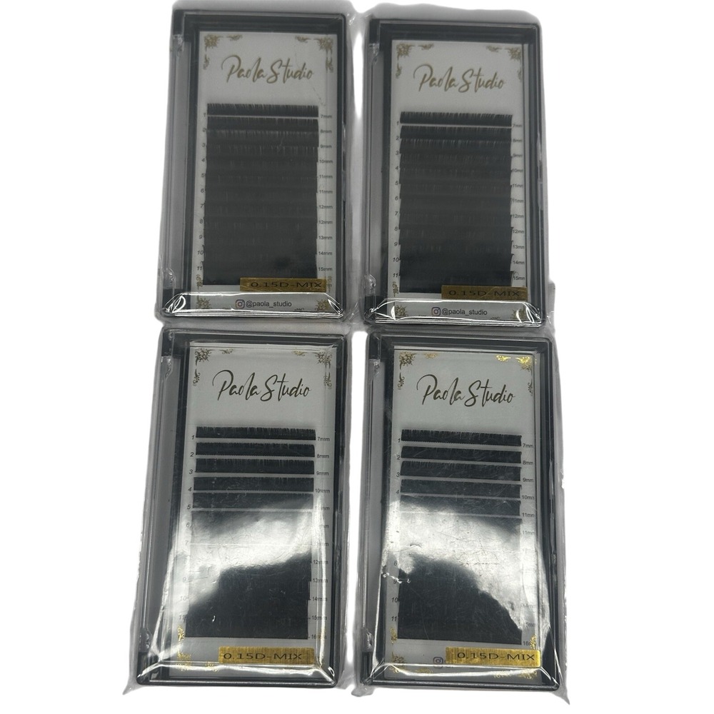 4pk Paola Studio Eyelash Extensions 0.15 D-Mix 7-16mm Classic Individual Lashes